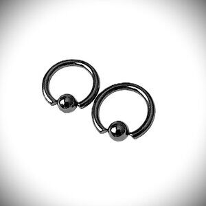 14 Gauge Black Earrings Body Jewelry